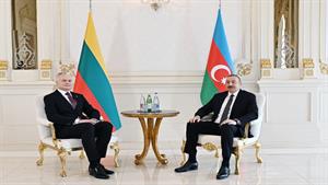 Azərbaycan Prezidenti İlham Əliyev Litva Prezidenti Gitanas Nauseda ilə görüşüb